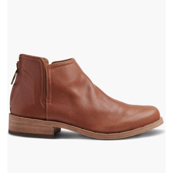 Beek Womens Cognac Brown Leather Falcon Zipper Up Ankle Bootie Sz 8 M New - Picture 2 of 11